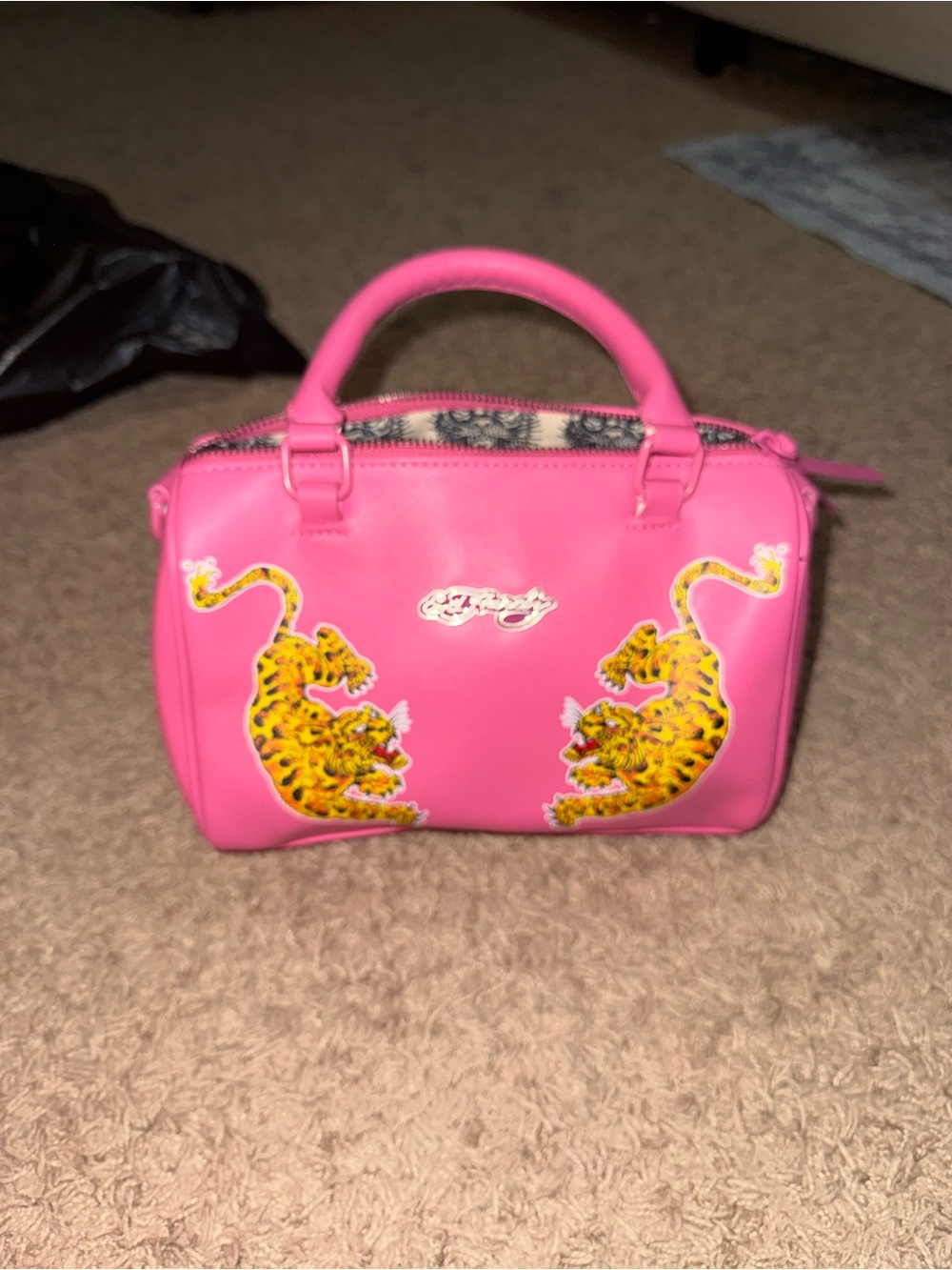 Pink Leopard ed hardy Handbag